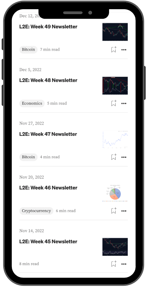 an iPhone with a list of PCC Newsletters displaying on the screen